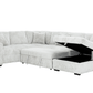 Urban Cali Sleeper Sectional Atherton Opulence Plush Light Grey Corduroy Large Sleeper Sectional Sofa Bed with Storage Chaise