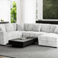 Urban Cali Sleeper Sectional Atherton Opulence Plush Light Grey Corduroy Large Sleeper Sectional Sofa Bed with Storage Chaise
