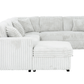 Urban Cali Sleeper Sectional Atherton Opulence Plush Light Grey Corduroy Large Sleeper Sectional Sofa Bed with Storage Chaise