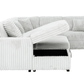 Urban Cali Sleeper Sectional Atherton Opulence Plush Light Grey Corduroy Large Sleeper Sectional Sofa Bed with Storage Chaise
