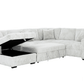 Urban Cali Sleeper Sectional Atherton Opulence Plush Light Grey Corduroy Large Sleeper Sectional Sofa Bed with Storage Chaise