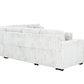Urban Cali Sleeper Sectional Atherton Opulence Plush Light Grey Corduroy Large Sleeper Sectional Sofa Bed with Storage Chaise