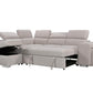 Pasadena Large Sleeper Sectional Sofa Bed with Storage Ottoman and 2 Stools - Available in 3 Colours