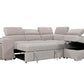 Pasadena Large Sleeper Sectional Sofa Bed with Storage Ottoman and 2 Stools - Available in 3 Colours
