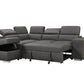 Pasadena Large Sleeper Sectional Sofa Bed with Storage Ottoman and 2 Stools - Available in 3 Colours