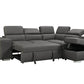 Pasadena Large Sleeper Sectional Sofa Bed with Storage Ottoman and 2 Stools - Available in 3 Colours