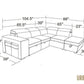Pasadena Large Sleeper Sectional Sofa Bed with Storage Ottoman and 2 Stools - Available in 3 Colours