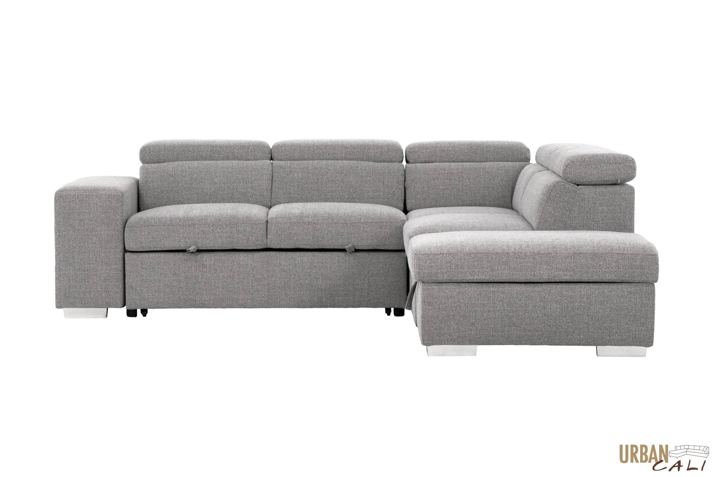 Pasadena Large Sleeper Sectional Sofa Bed with Storage Ottoman and 2 Stools - Available in 3 Colours