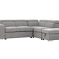 Pasadena Large Sleeper Sectional Sofa Bed with Storage Ottoman and 2 Stools - Available in 3 Colours