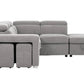 Pasadena Large Sleeper Sectional Sofa Bed with Storage Ottoman and 2 Stools - Available in 3 Colours