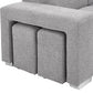 Pasadena Large Sleeper Sectional Sofa Bed with Storage Ottoman and 2 Stools - Available in 3 Colours