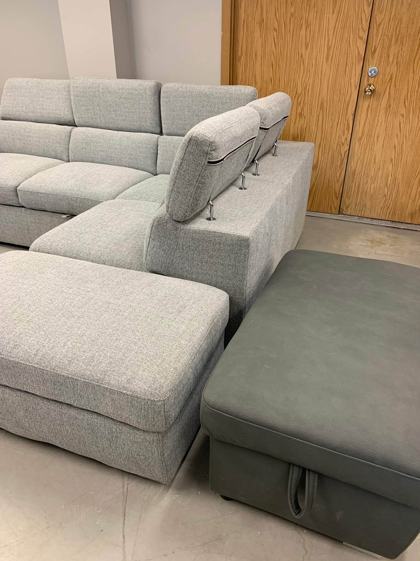 Pasadena Large Sleeper Sectional Sofa Bed with Storage Ottoman and 2 Stools - Available in 3 Colours