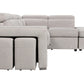 Pasadena Large Sleeper Sectional Sofa Bed with Storage Ottoman and 2 Stools - Available in 3 Colours