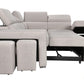 Pasadena Large Sleeper Sectional Sofa Bed with Storage Ottoman and 2 Stools - Available in 3 Colours