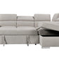 Pasadena Large Sleeper Sectional Sofa Bed with Storage Ottoman and 2 Stools - Available in 3 Colours