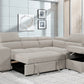Pasadena Large Sleeper Sectional Sofa Bed with Storage Ottoman and 2 Stools - Available in 3 Colours