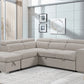 Pasadena Large Sleeper Sectional Sofa Bed with Storage Ottoman and 2 Stools - Available in 3 Colours