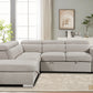 Pasadena Large Sleeper Sectional Sofa Bed with Storage Ottoman and 2 Stools - Available in 3 Colours