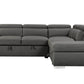 Pasadena Large Sleeper Sectional Sofa Bed with Storage Ottoman and 2 Stools - Available in 3 Colours