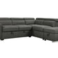 Pasadena Large Sleeper Sectional Sofa Bed with Storage Ottoman and 2 Stools - Available in 3 Colours