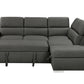 Pasadena Large Sleeper Sectional Sofa Bed with Storage Ottoman and 2 Stools - Available in 3 Colours