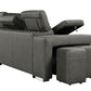Pasadena Large Sleeper Sectional Sofa Bed with Storage Ottoman and 2 Stools - Available in 3 Colours