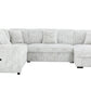 Urban Cali Sleeper Sectional Right Facing Chaise Atherton Opulence Plush Light Grey Corduroy Large Sleeper Sectional Sofa Bed with Storage Chaise