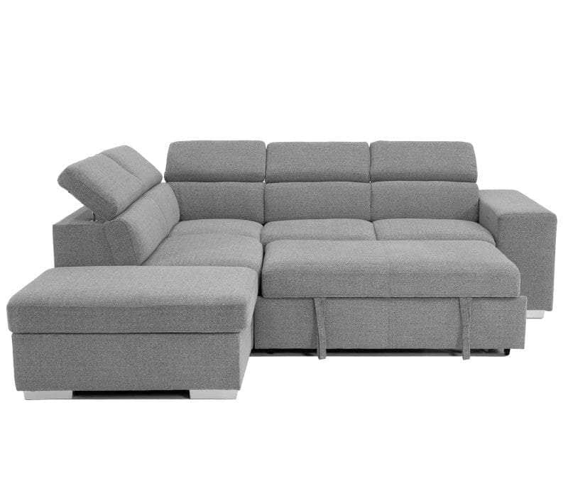 Pasadena Large Sleeper Sectional Sofa Bed with Storage Ottoman and 2 Stools - Available in 3 Colours