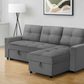 Venice Sleeper Sectional Sofa Bed with Reversible Storage Chaise - Available in 5 Colours