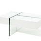 Brassex Inc. Coffee Table 3-Way Storage Coffee Table - White Glossy