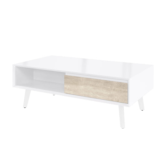 Modubox Coffee Table Adara 48W Coffee Table in UV White and Mountain Ash Grey