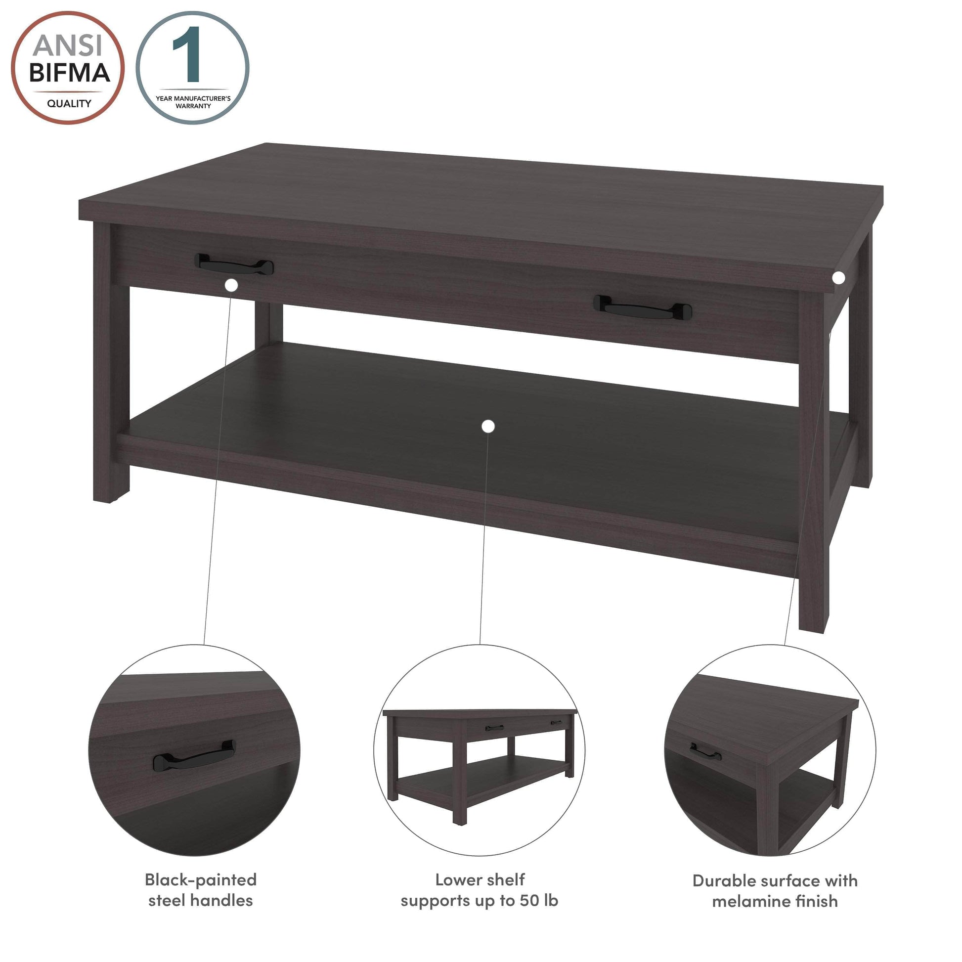 Modubox Coffee Table Isida 44"W Coffee Table - Available in 2 Colours