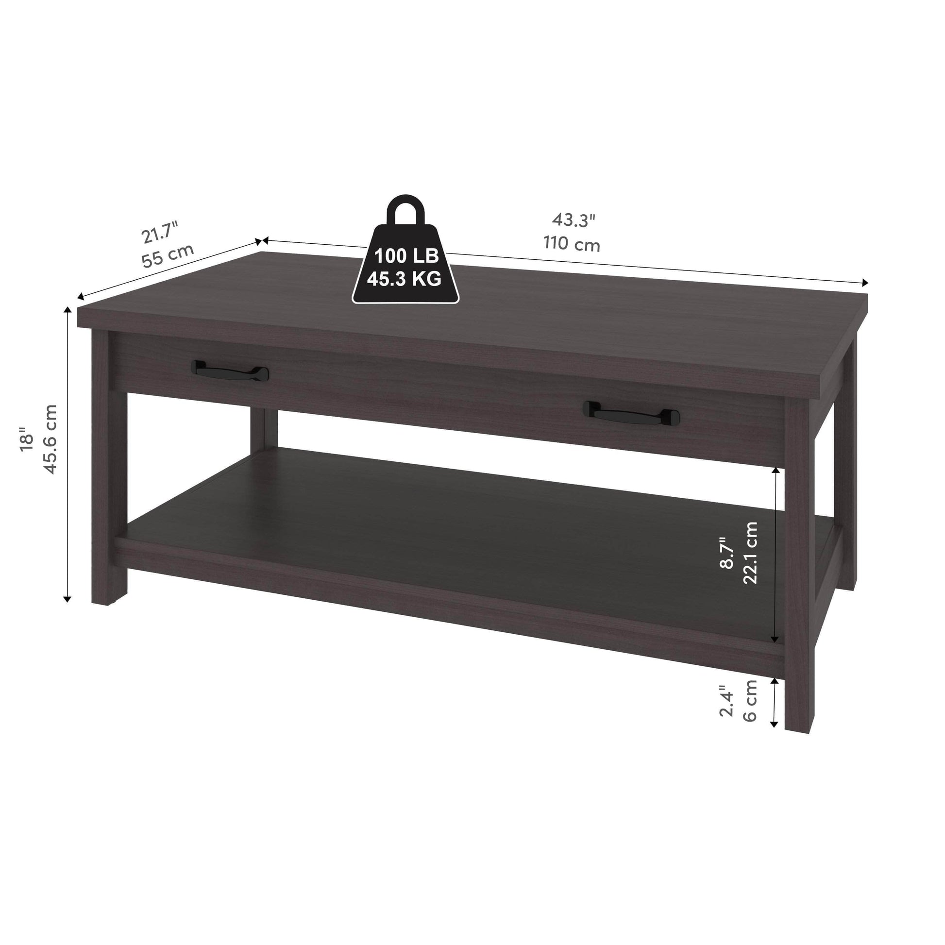 Modubox Coffee Table Isida 44"W Coffee Table - Available in 2 Colours