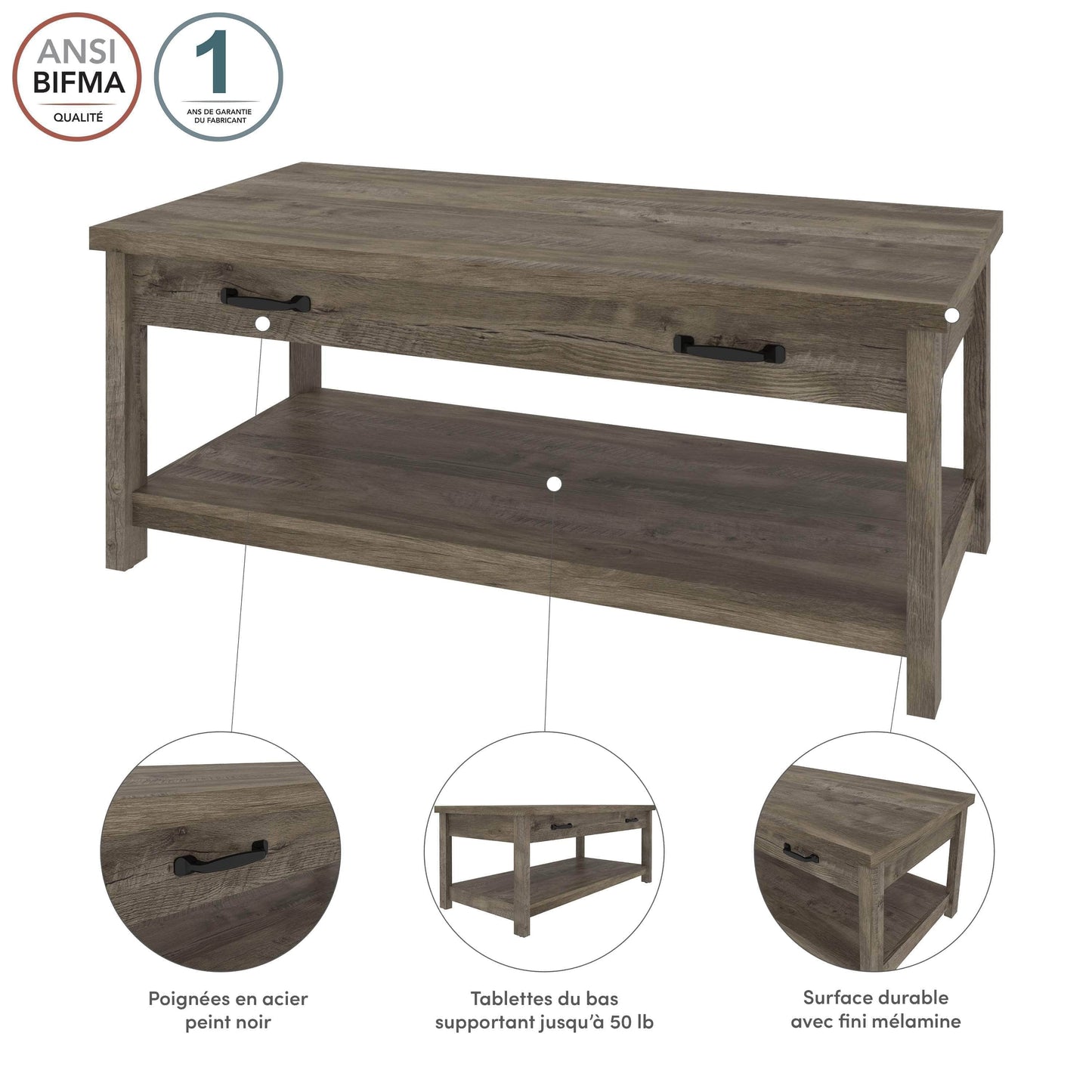 Modubox Coffee Table Isida 44"W Coffee Table - Available in 2 Colours