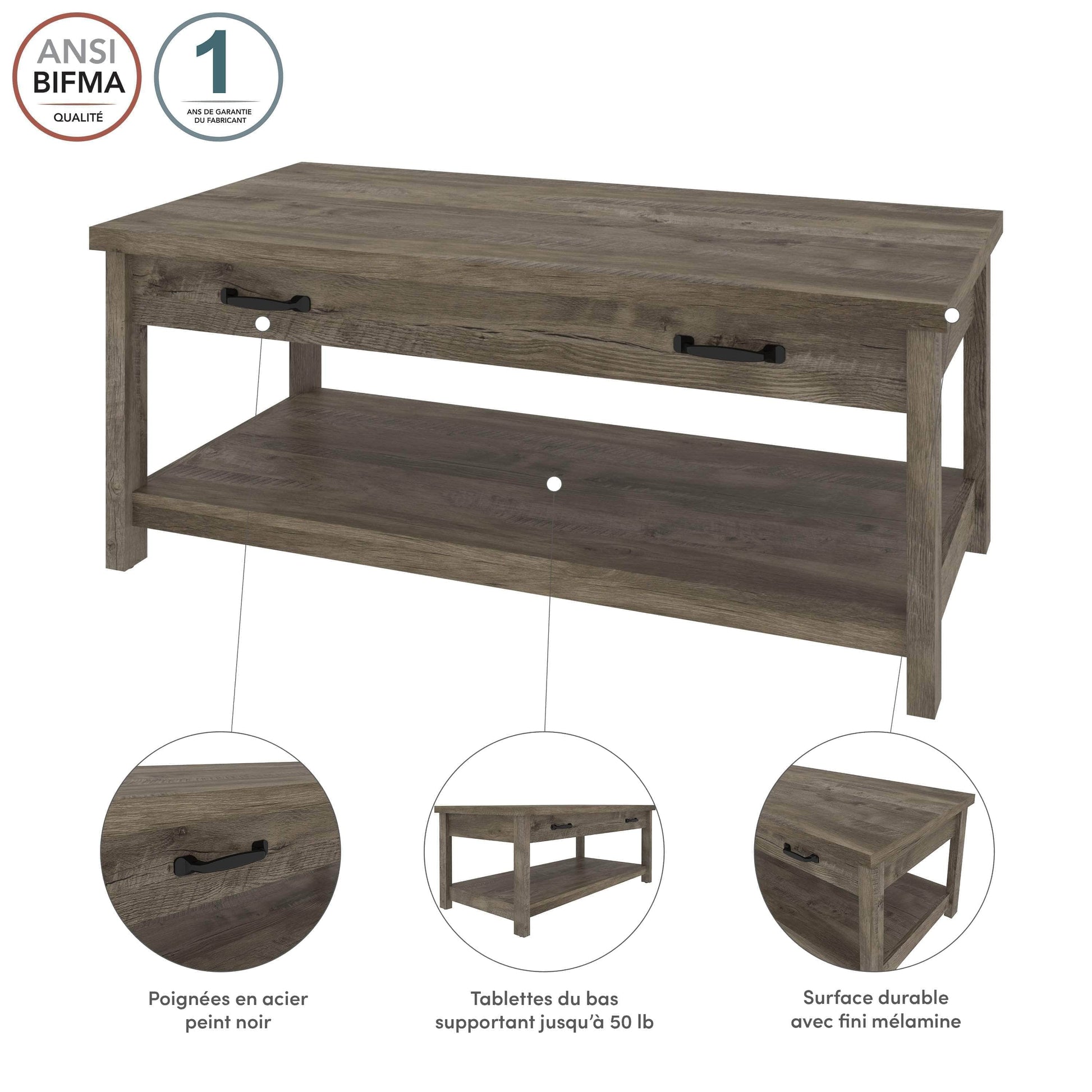 Modubox Coffee Table Isida 44"W Coffee Table - Available in 2 Colours