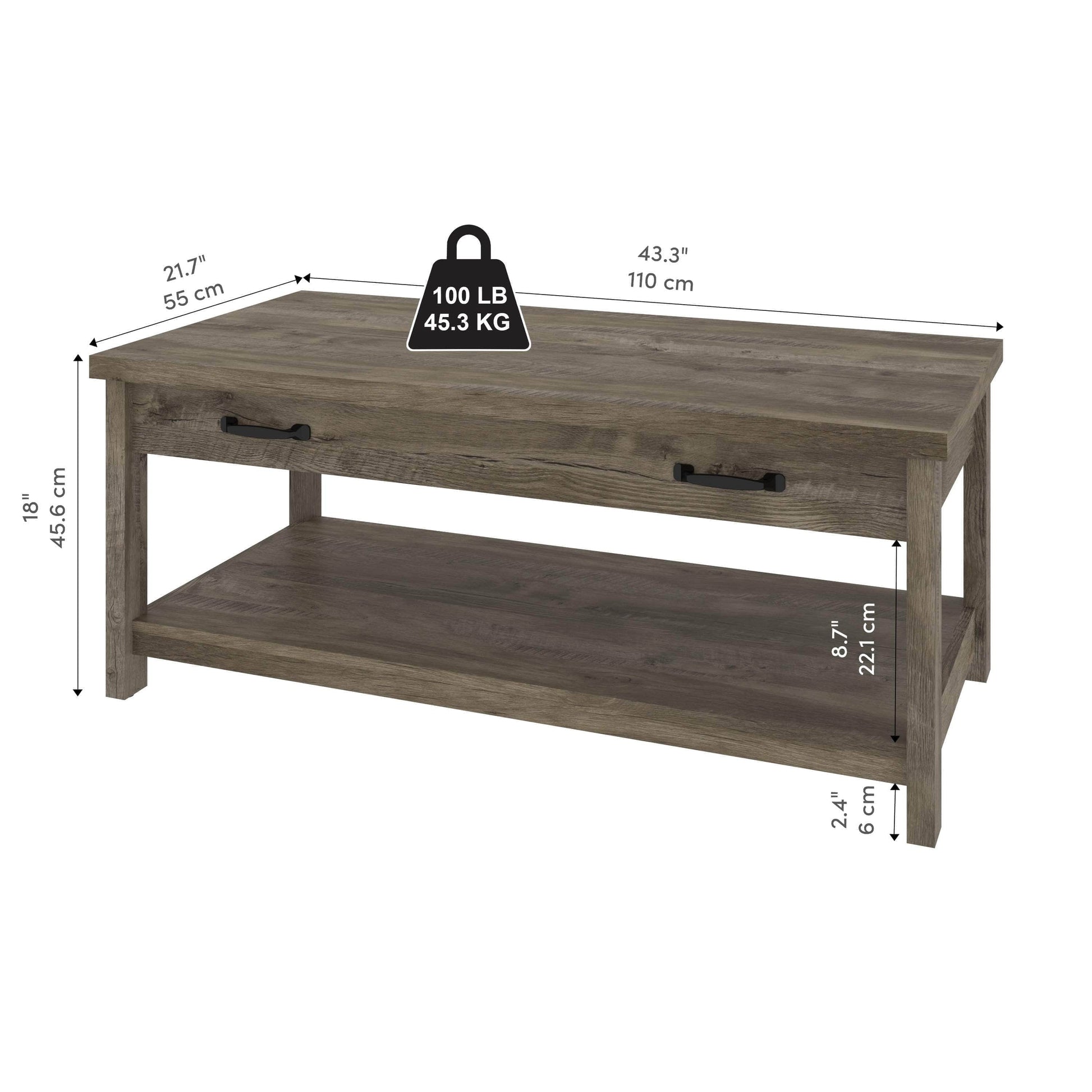 Modubox Coffee Table Isida 44"W Coffee Table - Available in 2 Colours