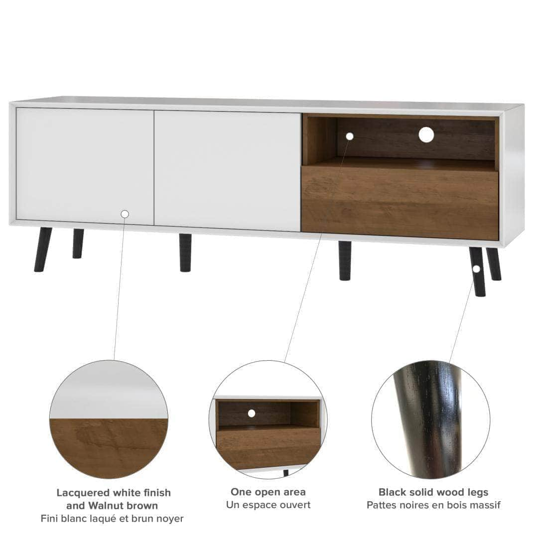 Modubox TV Stand Alga TV Stand - White & Walnut Brown