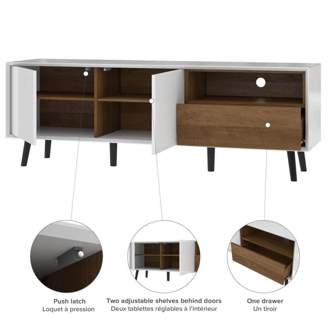 Modubox TV Stand Alga TV Stand - White & Walnut Brown