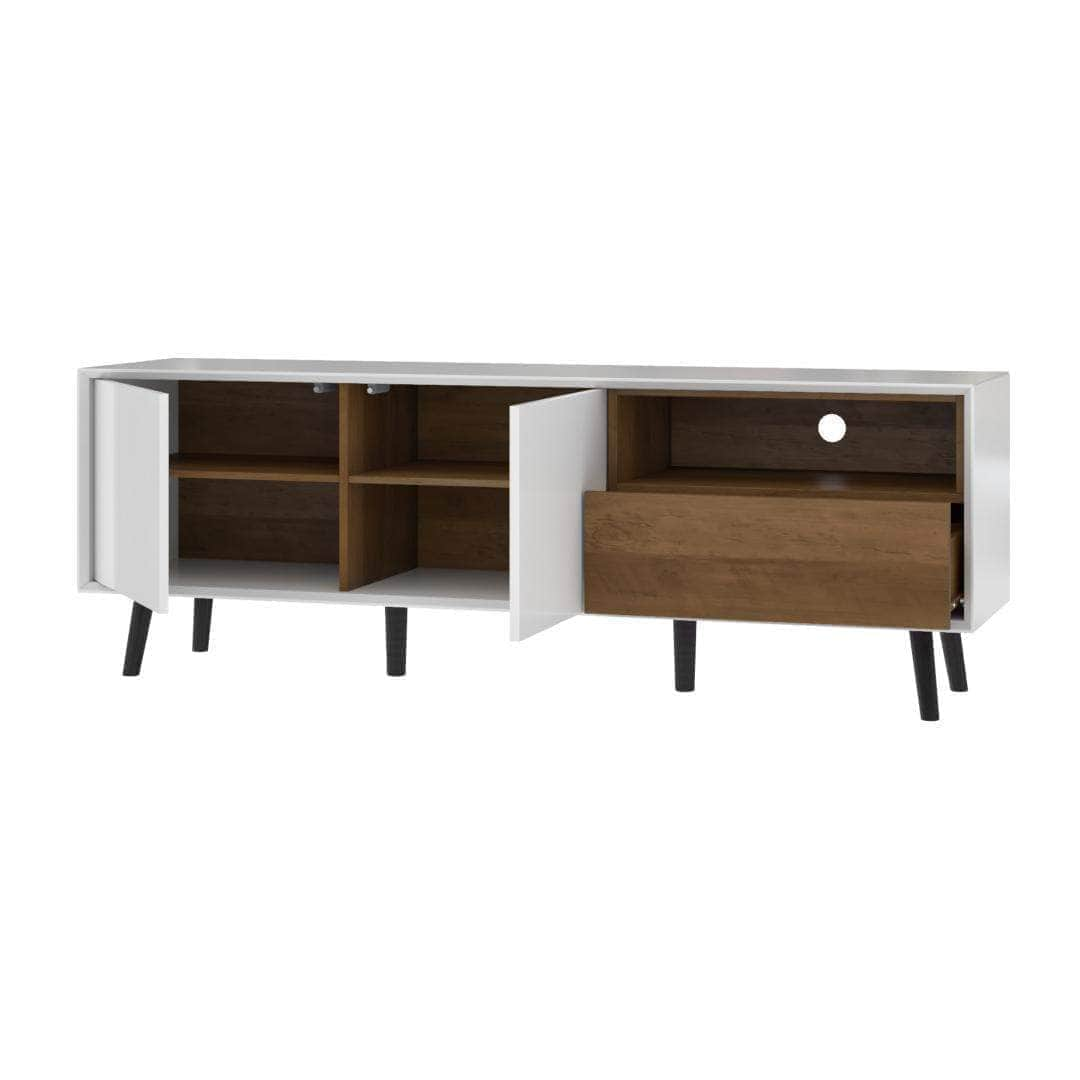 Modubox TV Stand Alga TV Stand - White & Walnut Brown