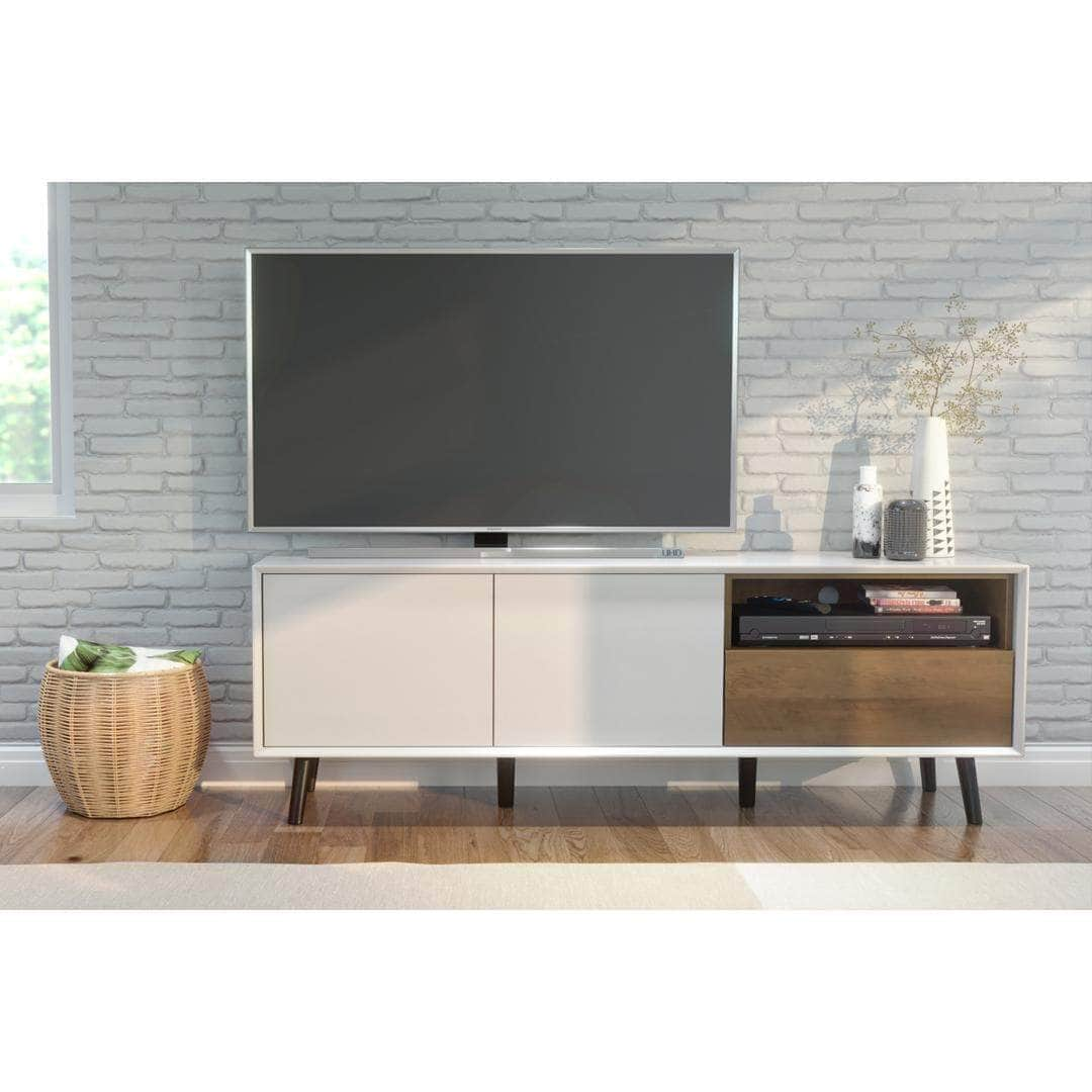 Modubox TV Stand Alga TV Stand - White & Walnut Brown