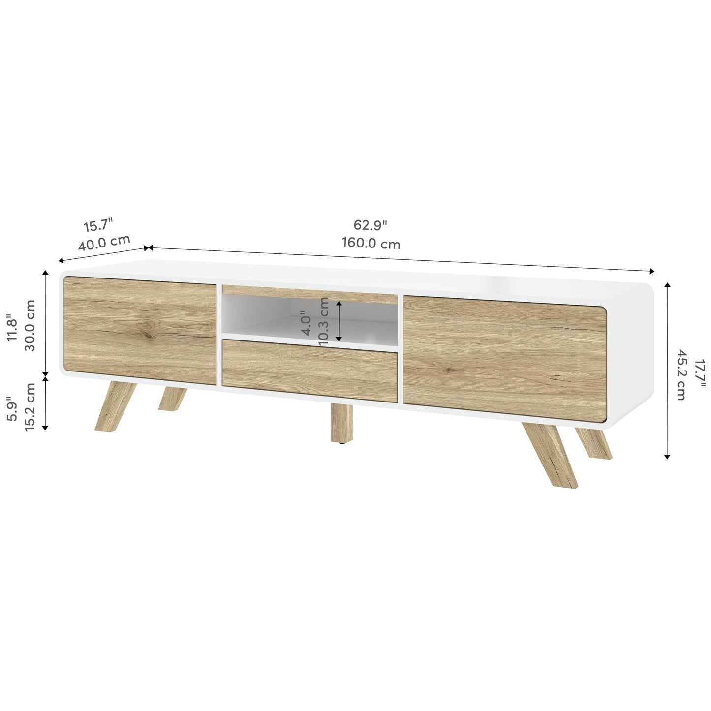 Modubox TV Stand Alhena 63W TV Stand for 50 Inch TV - Available in 2 Colours