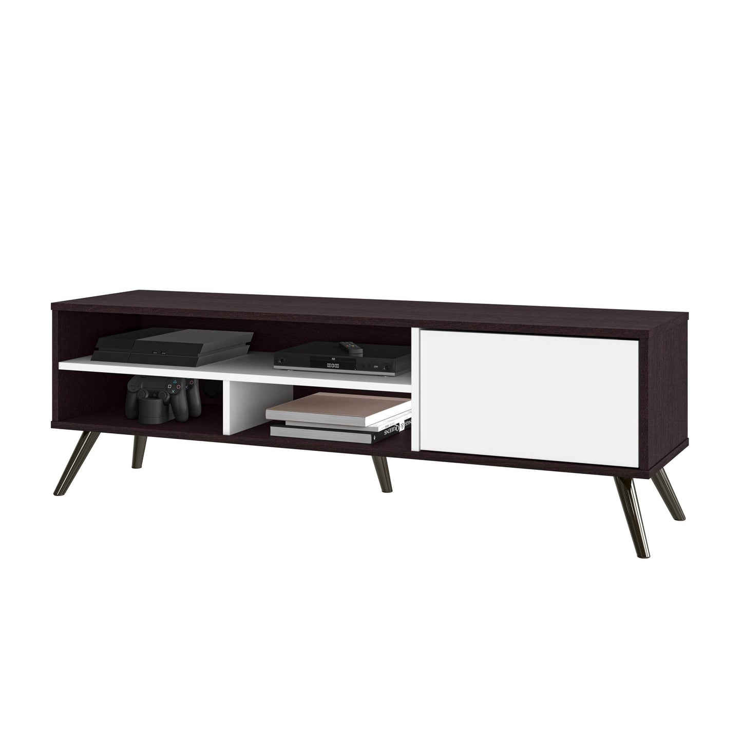 Modubox TV Stand Krom 54"W TV Stand with Metal Legs for 60" TV - Available in 2 Colours