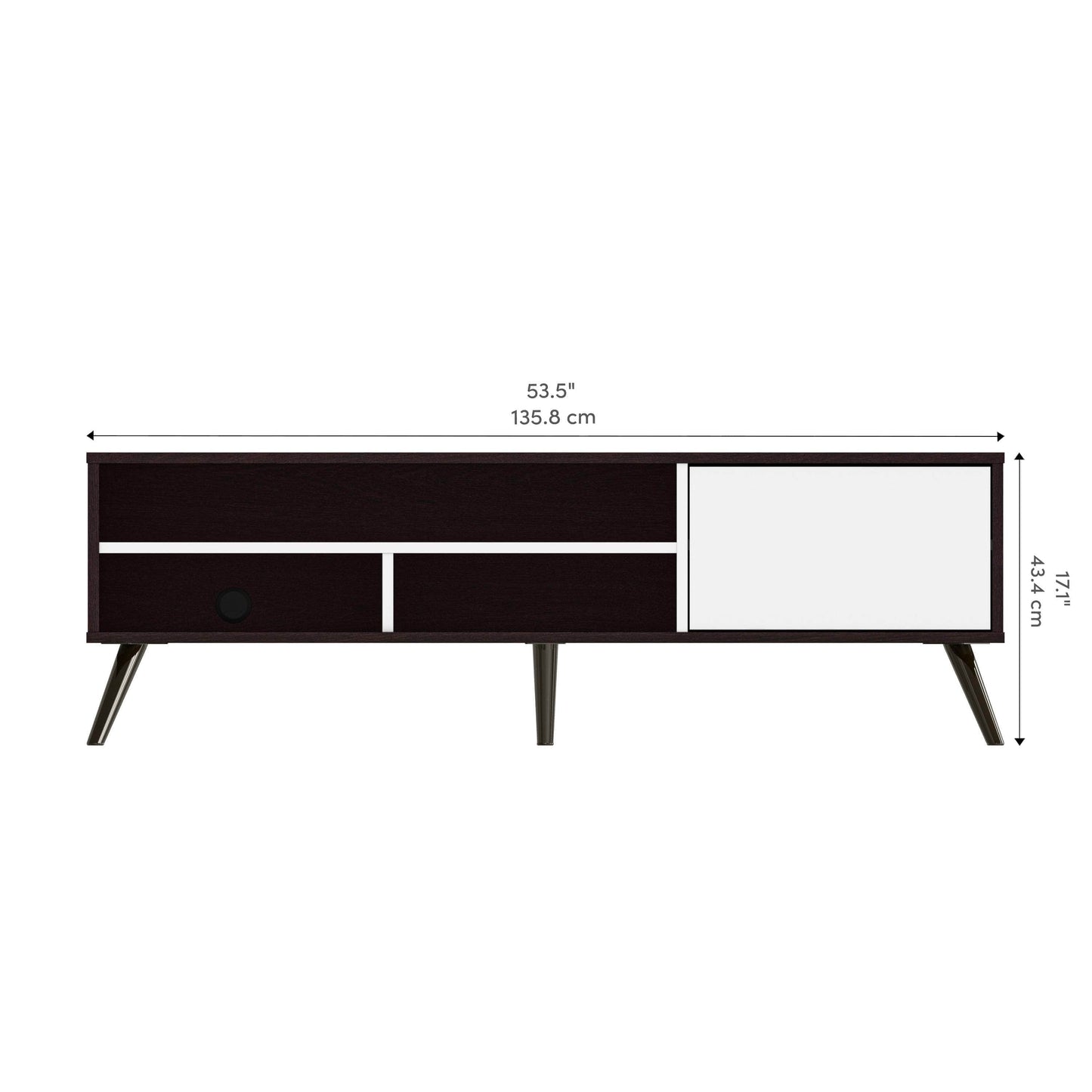 Modubox TV Stand Krom 54"W TV Stand with Metal Legs for 60" TV - Available in 2 Colours