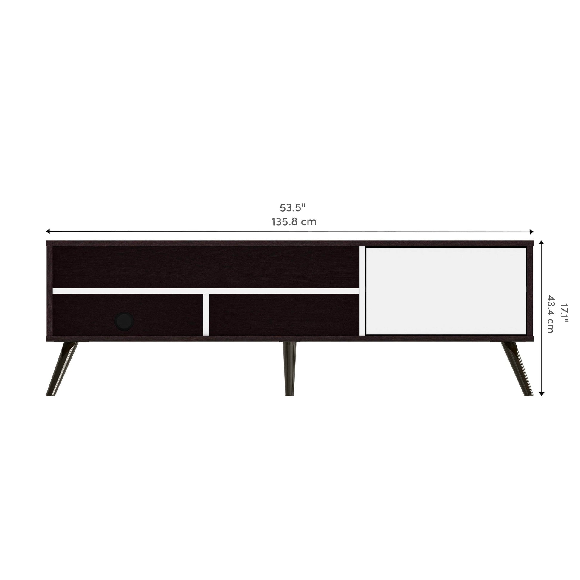 Modubox TV Stand Krom 54"W TV Stand with Metal Legs for 60" TV - Available in 2 Colours
