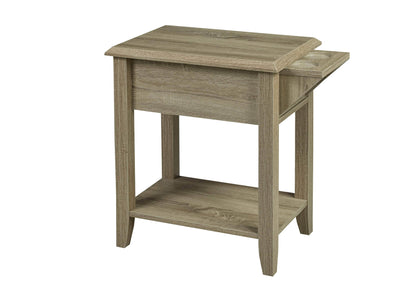 Pending - Brassex Inc. End Table Dark Taupe Telephone Stand With Storage Drawer And Cupholders - Available in 2 Colours