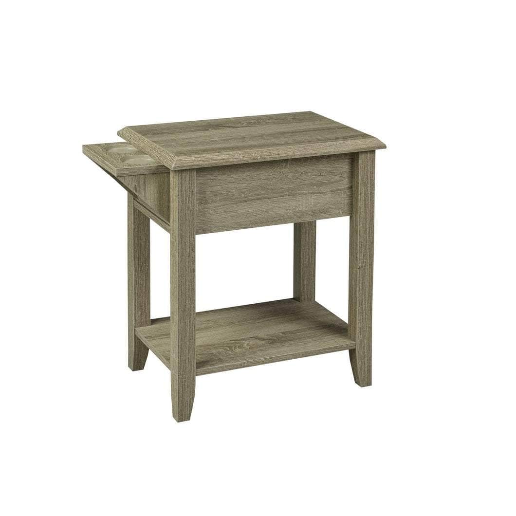 Pending - Brassex Inc. End Table Telephone Stand With Storage Drawer And Cupholders - Available in 2 Colours