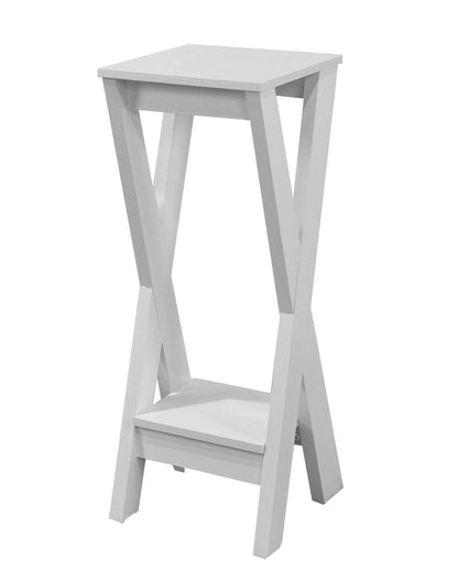 Pending - Brassex Inc. End Table White Plant Stand with Dual Shelves - Available in 2 Colours