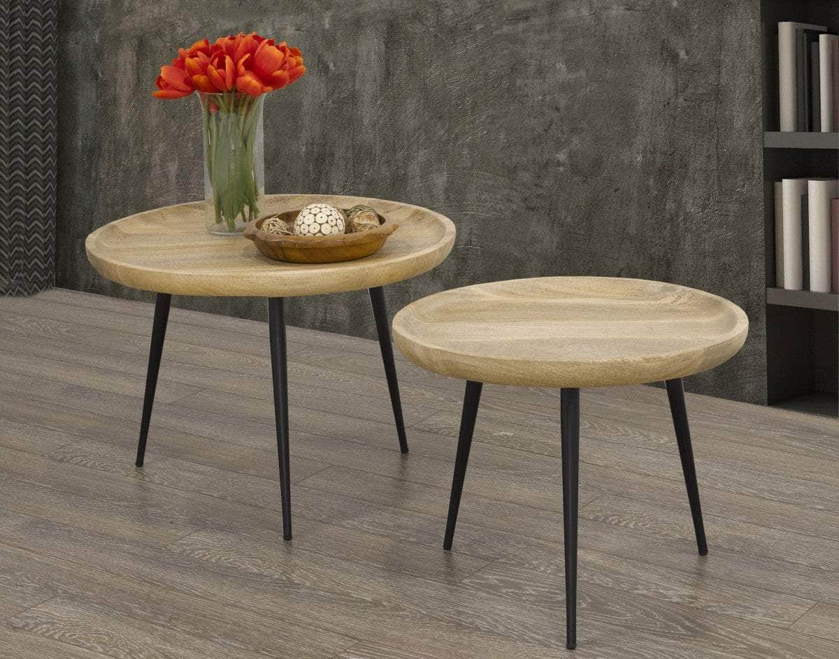 Pending - Brassex Inc. Nesting Tables Mango Wood Accent Table in Set Of 2