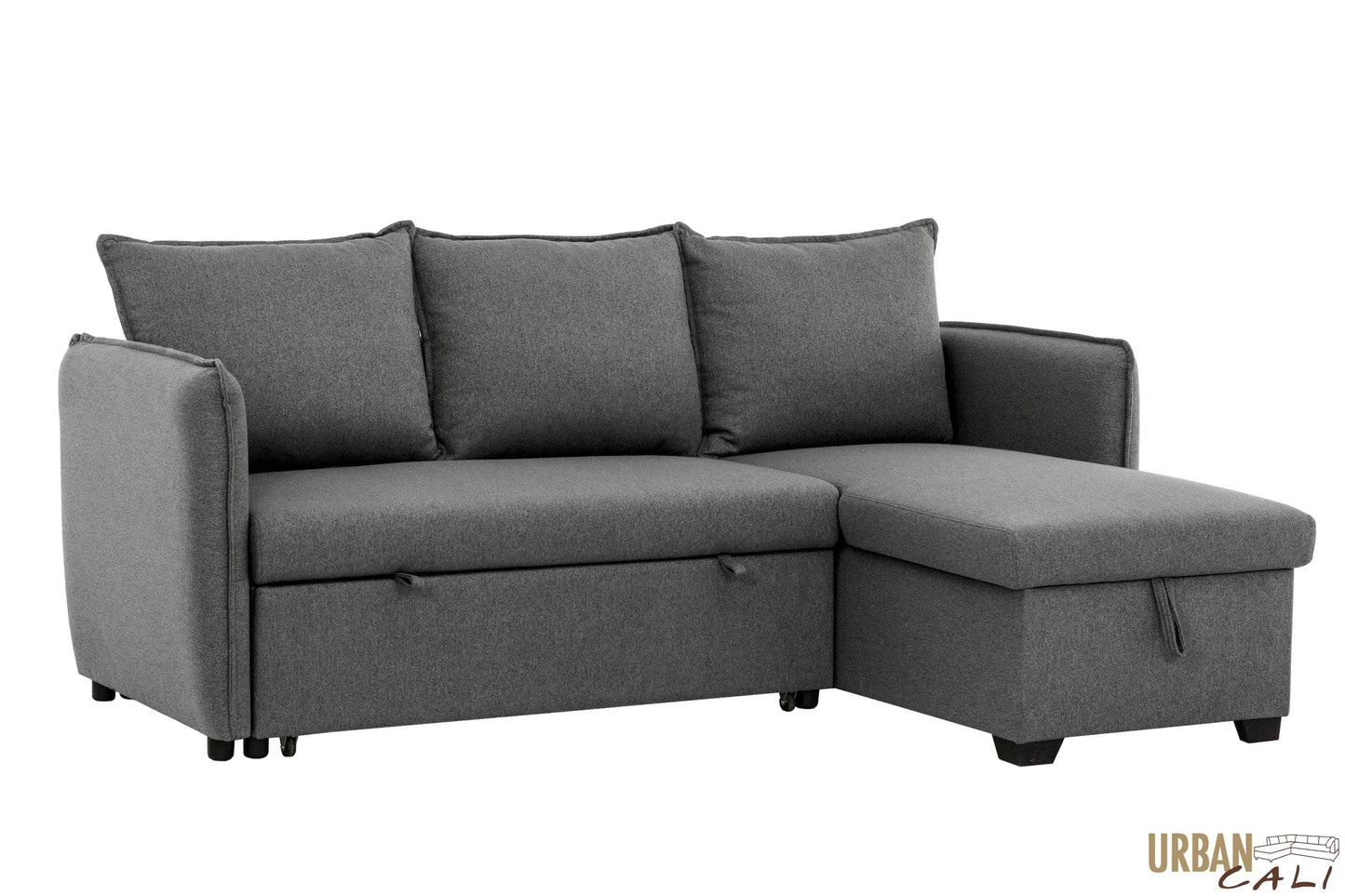 Pending - Urban Cali Laguna Sleeper Sectional Sofa Bed with Reversible Storage Chaise in Nela Ash