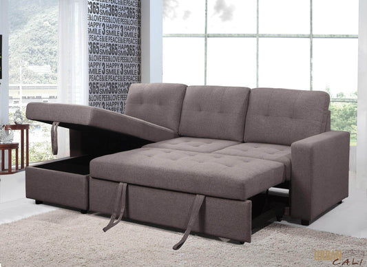Pending - Urban Cali Left Facing Chaise Malibu Sleeper Sectional Sofa Bed with Storage Chaise